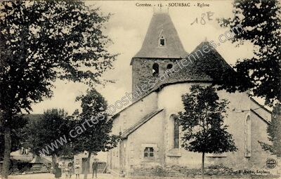 Carte postale ancienne L'Eglise — Soursac (Corrèze)
