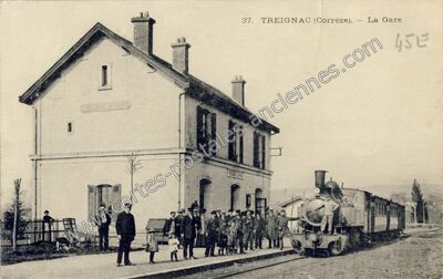 Carte postale ancienne La Gare — Treignac (Corrèze)