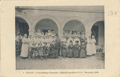Carte postale ancienne Croix-Rouge Française - Hôpital Auxiliaire N° 11 — Tulle (Corrèze)
