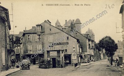 Carte postale ancienne Rue de Paris — Uzerche (Corrèze)