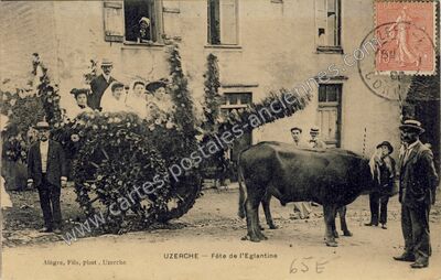 Carte postale ancienne Fête de l'Eglantine — Uzerche (Corrèze)