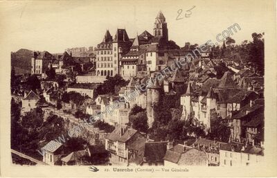 Carte postale ancienne Vue Générale — Uzerche (Corrèze)