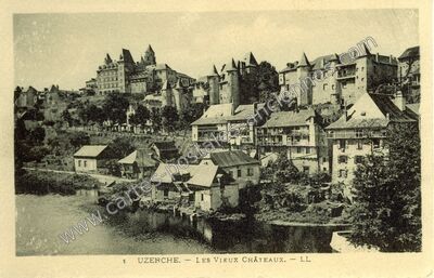 Carte postale ancienne Les Vieux Châteaux — Uzerche (Corrèze)