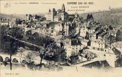 Carte postale ancienne Vue panoramique — Uzerche (Corrèze)