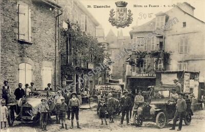 Carte postale ancienne HôTEL DE FRANCE — Uzerche (Corrèze)