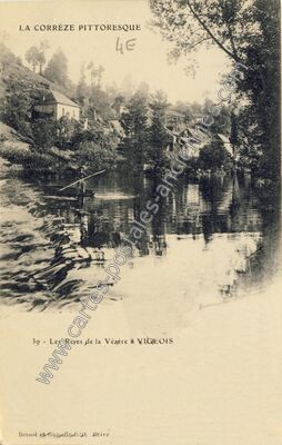 Carte postale ancienne Les Rives de la Vézère — Vigeois (Corrèze)