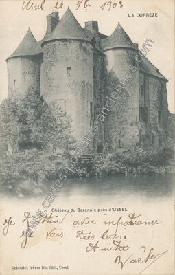 Carte postale ancienne Chateau de Bazaneix — Saint-Fréjoux (Corrèze)