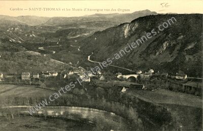 Carte postale ancienne St Thomas — Bort-les-Orgues (Corrèze)