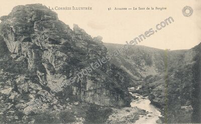 Carte postale ancienne Le Saut de la Bergère — Aubazines (Corrèze)