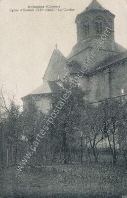Carte postale ancienne Eglise Abbatiale (XIIe siècle) - Le Clocher — Aubazines (Corrèze)