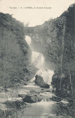 Carte postale ancienne Cascade de Gimel — Gimel-les-Cascades (Corrèze)