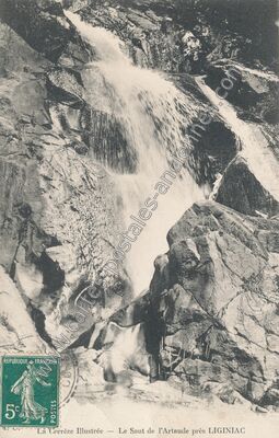 Carte postale ancienne Le Saut de l'Artaude — Liginiac (Corrèze)