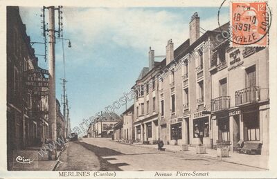 Carte postale ancienne Avenue Pierre-Semart — Merlines (Corrèze)