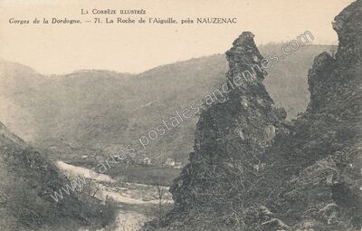 Carte postale ancienne Roche de l'Aiguille — Sérandon (Corrèze)