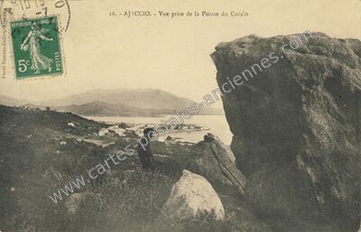 Carte postale ancienne Vue prise de la Pointe du Cacalo — Ajaccio (Corse-du-Sud)