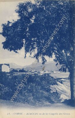 Carte postale ancienne AJACCIO vu de la Chapelle des Grecs — Ajaccio (Corse-du-Sud)