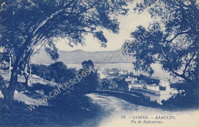 Carte postale ancienne CORSE. - AJACCIO. Vu de Balestrino — Ajaccio (Corse-du-Sud)