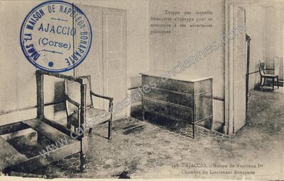 Carte postale ancienne Maison de Napoléon Ier, Chambre du Lieutenant Bonaparte — Ajaccio (Corse-du-Sud)