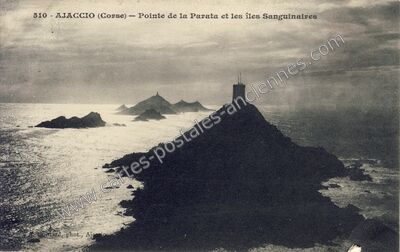 Carte postale ancienne Pointe de la Parata et les îles Sanguinaires — Ajaccio (Corse-du-Sud)