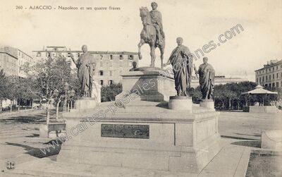 Carte postale ancienne Napoléon et ses quatre frères — Ajaccio (Corse-du-Sud)