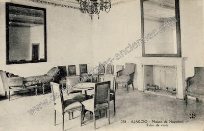 Carte postale ancienne Maison de Napoleon 1er, Salon de visite — Ajaccio (Corse-du-Sud)