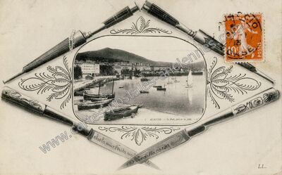 Carte postale ancienne Le Port, pris de la Jetée — Ajaccio (Corse-du-Sud)