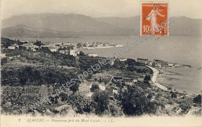 Carte postale ancienne Panorama pris du Mont Cacalo — Ajaccio (Corse-du-Sud)