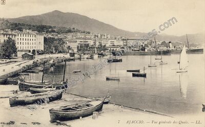 Carte postale ancienne Vue générale des Quais — Ajaccio (Corse-du-Sud)