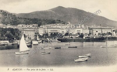Carte postale ancienne Vue prise de la Jetée — Ajaccio (Corse-du-Sud)