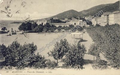 Carte postale ancienne Place du Diamant — Ajaccio (Corse-du-Sud)