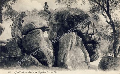 Carte postale ancienne Grotte de Napoléon Ier — Ajaccio (Corse-du-Sud)