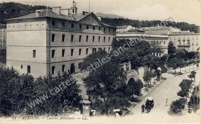 Carte postale ancienne Caserne Abbatucci — Ajaccio (Corse-du-Sud)