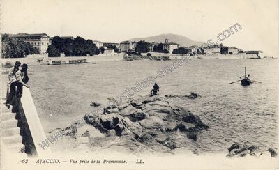 Carte postale ancienne Vue prise de la Promenade — Ajaccio (Corse-du-Sud)