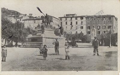Carte postale ancienne Place du Diamant — Ajaccio (Corse-du-Sud)