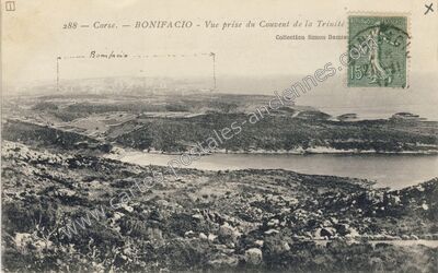Carte postale ancienne Vue prise du Couvent de la Trinité — Bonifacio (Corse-du-Sud)