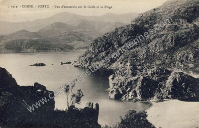 Carte postale ancienne Vue d'ensemble sur le Golfe et la Plage — Golfe de Porto (Corse-du-Sud)