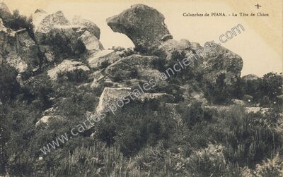 Carte postale ancienne La Tête de Chien — Calanches de Piana (Corse-du-Sud)