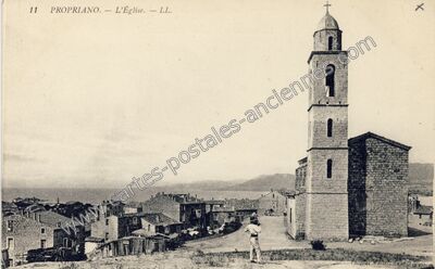Carte postale ancienne L'Église — Propriano (Corse-du-Sud)