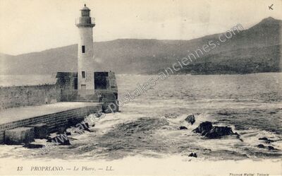 Carte postale ancienne Le Phare — Propriano (Corse-du-Sud)
