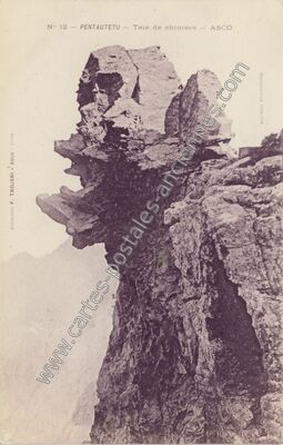 Carte postale ancienne PENTAUTETU - Tête de chimère — Asco (Haute-Corse)