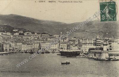 Carte postale ancienne Vue générale du vieux Port — Bastia (Haute-Corse)