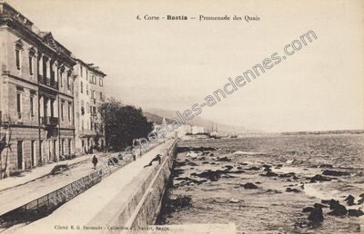 Carte postale ancienne Promenade des Quais — Bastia (Haute-Corse)