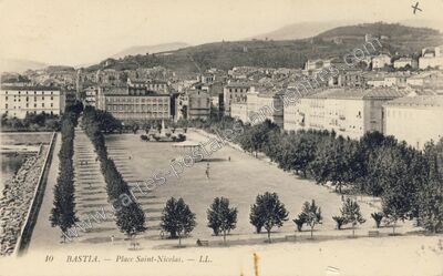 Carte postale ancienne Place Saint-Nicolas — Bastia (Haute-Corse)