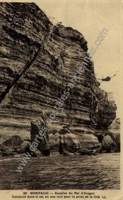 Carte postale ancienne Escalier du Roi d'Aragon — Bonifacio (Corse-du-Sud)