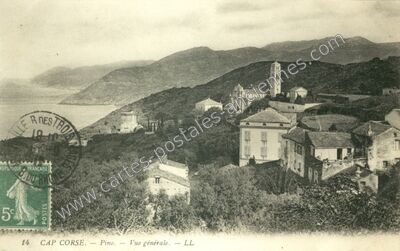 Carte postale ancienne Vue générale — Pino (Haute-Corse)
