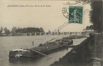 Carte postale ancienne Les Bords de la Suône — Auxonne (Côte-d'Or)