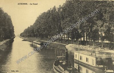 Carte postale ancienne Le Canal — Auxonne (Côte-d'Or)