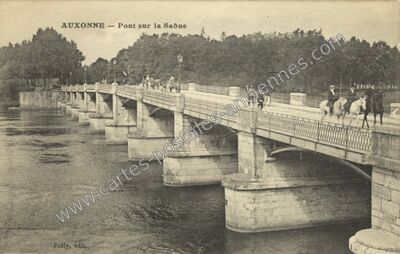 Carte postale ancienne Pont sur la Saône — Auxonne (Côte-d'Or)