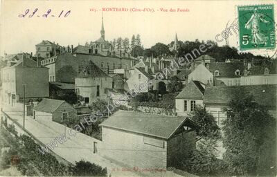 Carte postale ancienne Vue des Fossés — Montbard (Côte-d'Or)