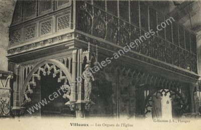 Carte postale ancienne Les Orgues de l'Église — Vitteaux (Côte-d'Or)